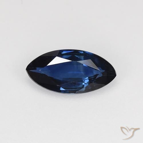 0.61ct Natural Azul oscuro Zafiro, Marquesa, VVS-VS