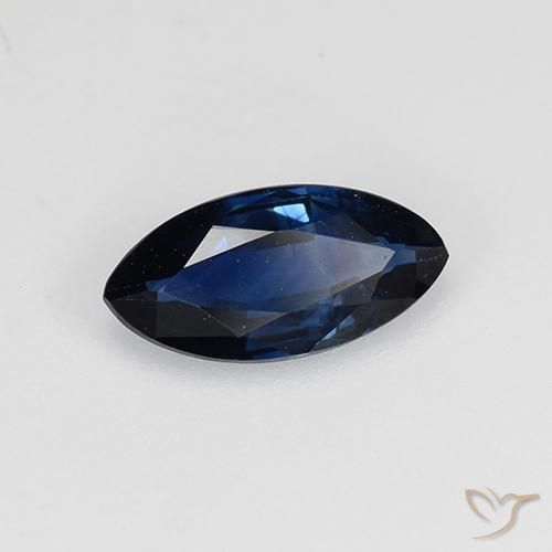 Zafiro Azul oscuro natural de 0.61 ct, Marquesa, VVS-VS