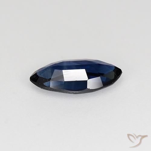 Zafiro Azul oscuro natural de 0.61 ct, Marquesa, VVS-VS