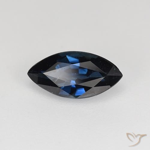Zafiro Azul noche natural de 0.70 ct, Marquesa, VVS-VS