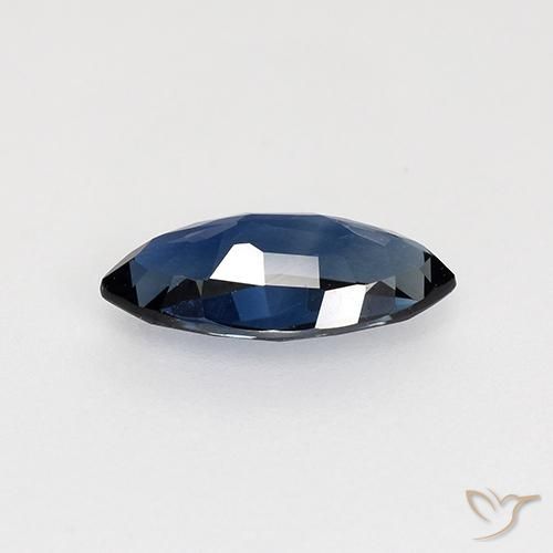 Zafiro Azul noche natural de 0.65 ct, Marquesa, VVS-VS