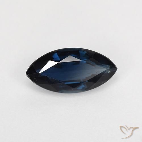 Zafiro Azul noche natural de 0.74 ct, Marquesa, VVS-VS