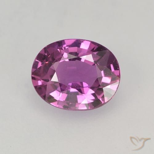 0.68ct Natural Púrpura rosáceo intenso Zafiro, Ovalada, VVS