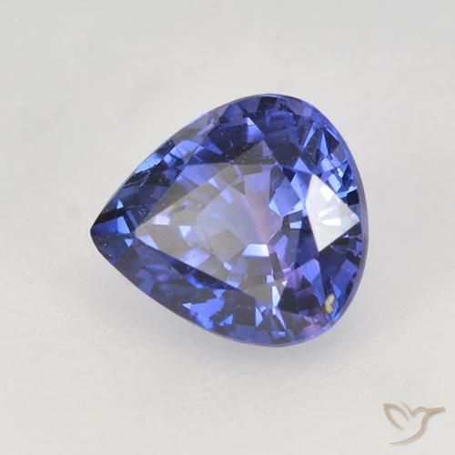 Zafiro Azul violeta natural de 0.76 ct, En forma de pera, VVS-VS