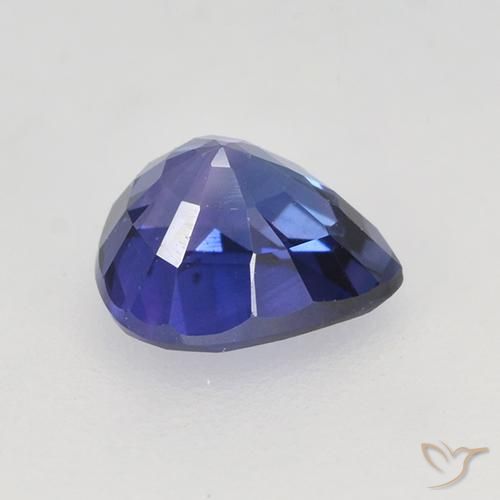 Zafiro Azul violeta natural de 0.76 ct, En forma de pera, VVS-VS