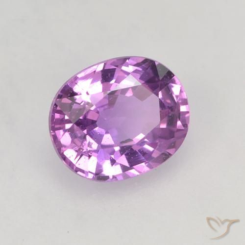 Zafiro Violeta medio natural de 0.76 ct, Ovalada, VVS-VS
