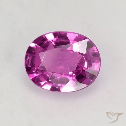 Zafiro Rosado púrpura natural de 0.65 ct, Ovalada, VVS