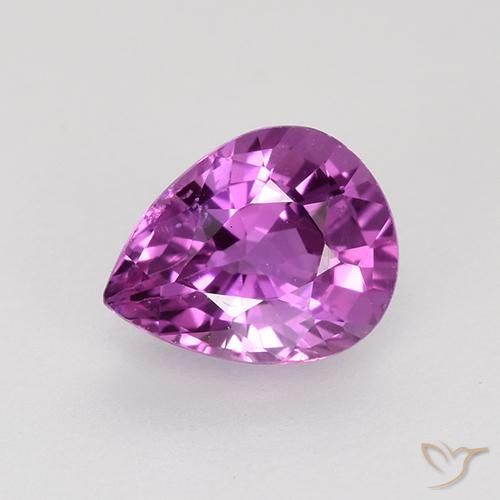 0.72ct Natural Púrpura rosáceo intenso Zafiro, En forma de pera, VVS-VS