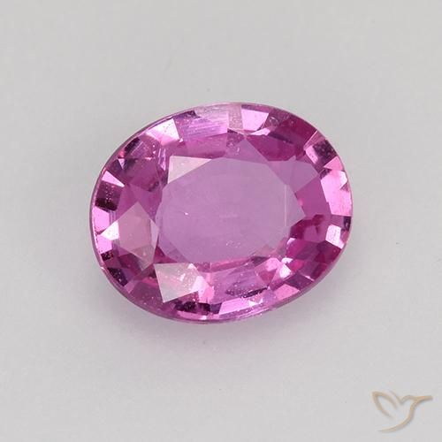 0.73ct Natural Rosado púrpura real Zafiro, Ovalada, VVS-VS