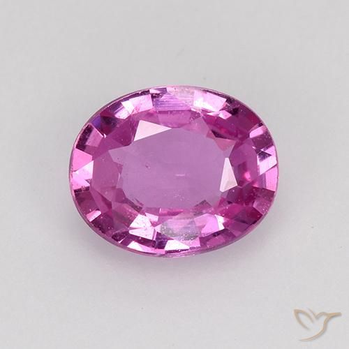 Zafiro Rosado púrpura real natural de 0.73 ct, Ovalada, VVS-VS