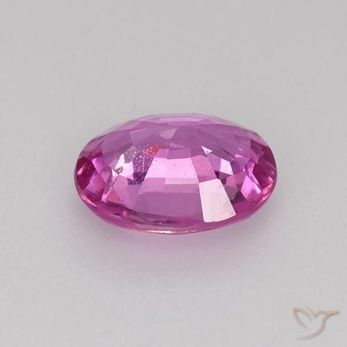 Zafiro Rosado púrpura real natural de 0.73 ct, Ovalada, VVS-VS