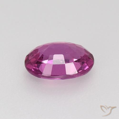 Zafiro Púrpura oscuro medio natural de 0.85 ct, Ovalada, VVS-VS
