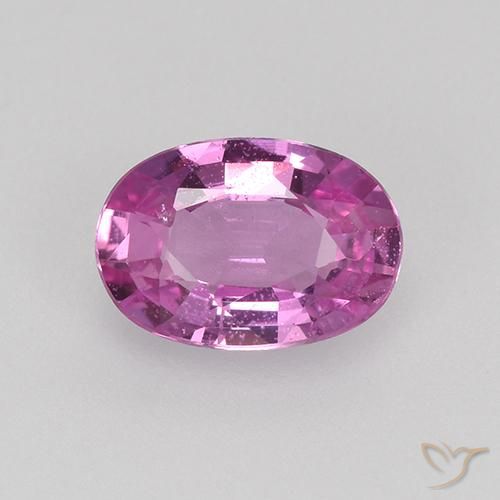 0.64ct Natural Púrpura rosáceo intenso Zafiro, Ovalada, VVS-VS