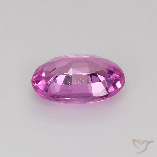 Zafiro Púrpura rosáceo intenso natural de 0.64 ct, Ovalada, VVS-VS