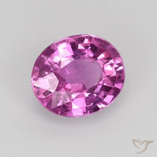 Zafiro Púrpura oscuro medio natural de 0.80 ct, Ovalada, VS