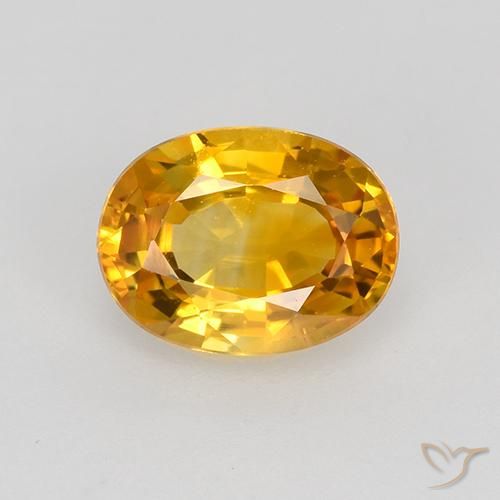 0.86ct Natural Naranja dorado intenso Zafiro, Ovalada, VVS