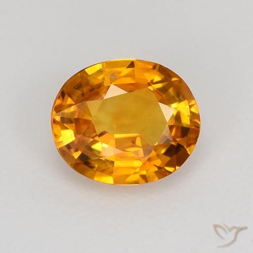 0.80ct Natural Naranja marrón Zafiro, Ovalada, VVS
