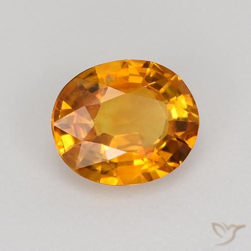 Zafiro Naranja marrón natural de 0.80 ct, Ovalada, VVS
