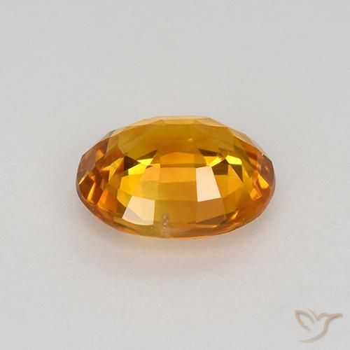Zafiro Naranja marrón natural de 0.80 ct, Ovalada, VVS