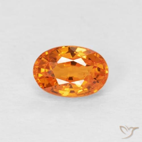 0.78ct Natural Medium Light-Orange Zafiro, Ovalada, VVS