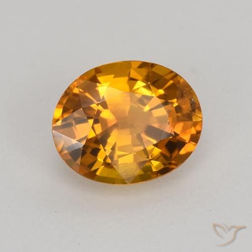 Zafiro Marrón naranja natural de 0.80 ct, Ovalada, VVS-VS