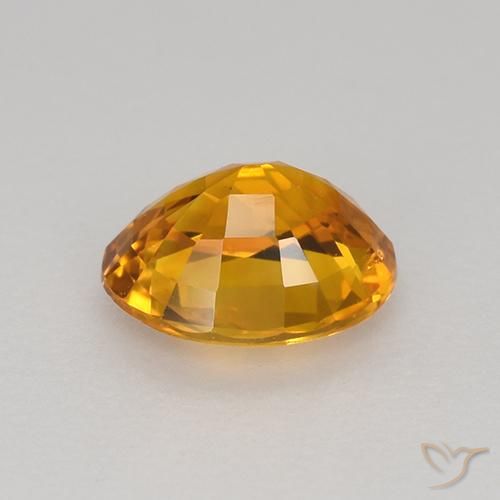 Zafiro Marrón naranja natural de 0.80 ct, Ovalada, VVS-VS