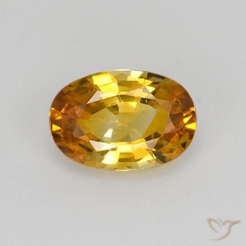 0.92ct Natural Dorado naranja Zafiro, Ovalada, VS