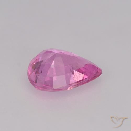 Zafiro Rosado medio natural de 0.61 ct, En forma de pera, VS