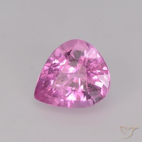 Zafiro Púrpura intenso natural de 0.74 ct, En forma de pera, VS