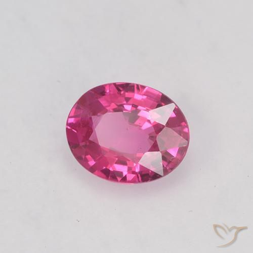 Zafiro Rosado intenso natural de 0.42 ct, Ovalada, VVS-VS