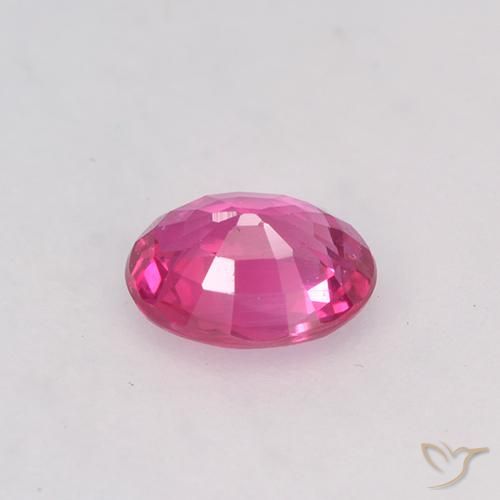 Zafiro Rosado intenso natural de 0.42 ct, Ovalada, VVS-VS