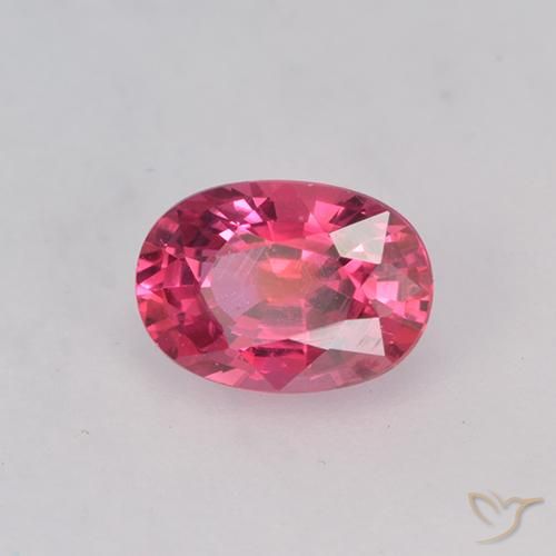 Zafiro Rosado intenso natural de 0.58 ct, Ovalada, VVS-VS