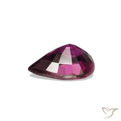 Zafiro Púrpura oscuro natural de 0.67 ct, En forma de pera, VVS-VS