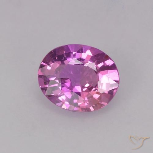 0.79ct Natural Púrpura rosáceo intenso Zafiro, Ovalada, VVS-VS