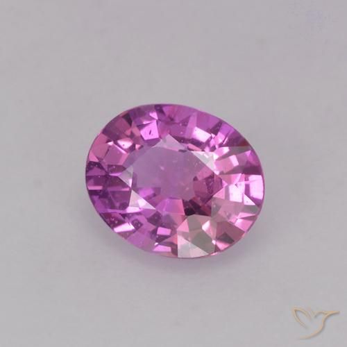 Zafiro Púrpura rosáceo intenso natural de 0.79 ct, Ovalada, VVS-VS