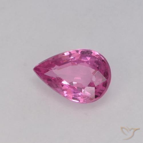 Zafiro Púrpura intenso natural de 0.67 ct, En forma de pera, VVS-VS