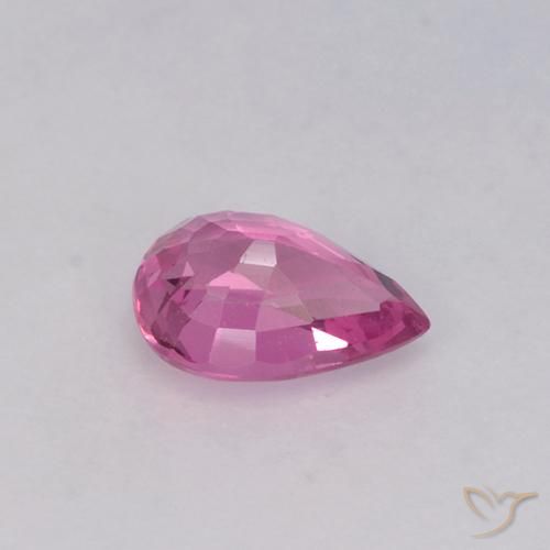 Zafiro Púrpura intenso natural de 0.67 ct, En forma de pera, VVS-VS