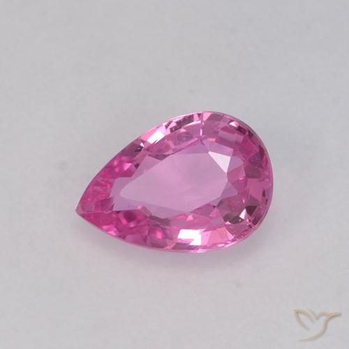 Zafiro Rosa oscuro natural de 0.67 ct, En forma de pera, VVS