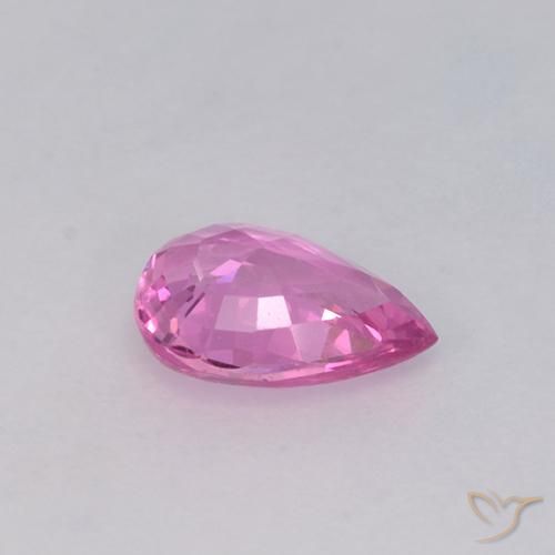 Zafiro Rosa oscuro natural de 0.67 ct, En forma de pera, VVS