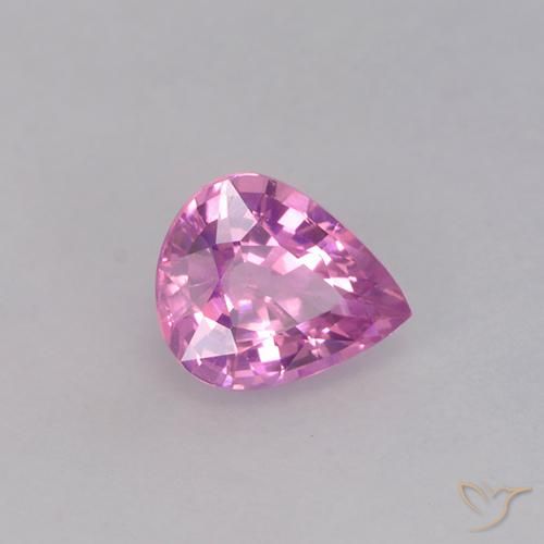 Zafiro Rosado medio natural de 0.62 ct, En forma de pera, VVS