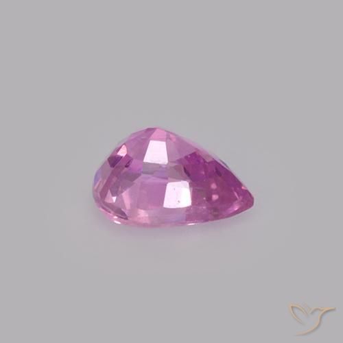 Zafiro Rosado medio natural de 0.62 ct, En forma de pera, VVS
