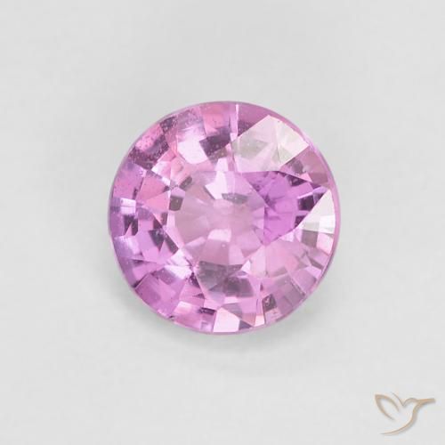 Zafiro Púrpura rojizo natural de 0.54 ct, Redondo, VVS-VS