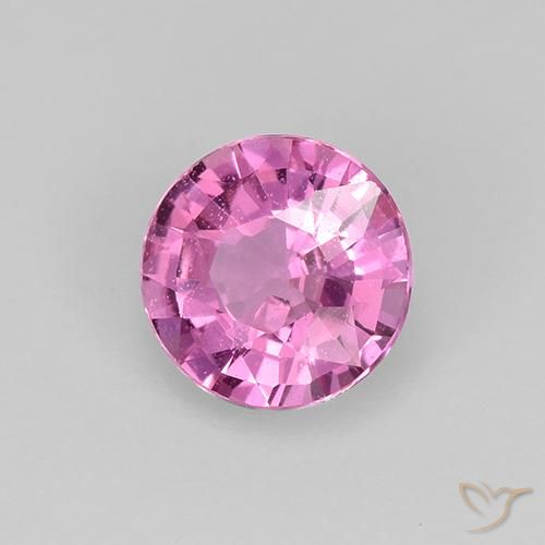 Zafiro Púrpura medio natural de 0.48 ct, Redondo, VVS-VS