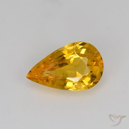 0.64ct Natural Dorado-naranja medio Zafiro, En forma de pera, VVS