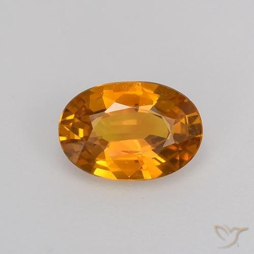 0.72ct Natural Dorado naranja intenso Zafiro, Ovalada, VVS
