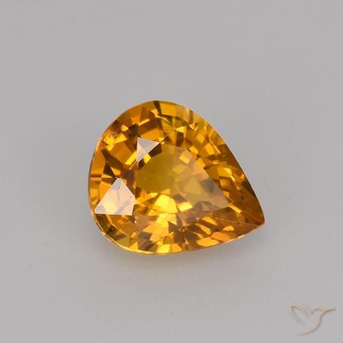 Zafiro Oro natural de 0.79 ct, En forma de pera, VS