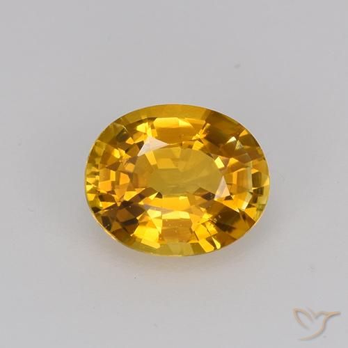 0.75ct Natural Dorado naranja Zafiro, Ovalada, VVS-VS