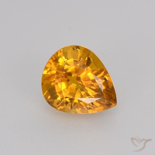 0.82ct Natural Dorado naranja intenso Zafiro, En forma de pera, VVS-VS