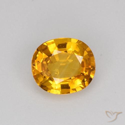 0.75ct Natural Dorado naranja oscuro Zafiro, Ovalada, VVS-VS