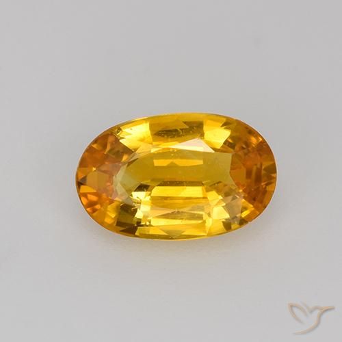 0.83ct Natural Dorado naranja oscuro Zafiro, Ovalada, VVS